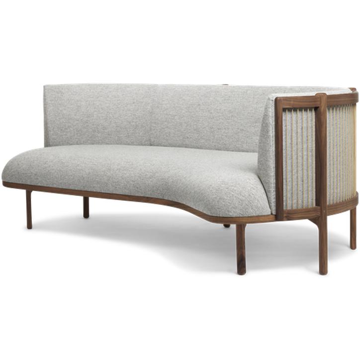 Carl Hansen Rf1903 R Sideways Sofa 3 Seater Right Walnut Oil/Hallingdal 116 Fabic, Gray/Natural Brown