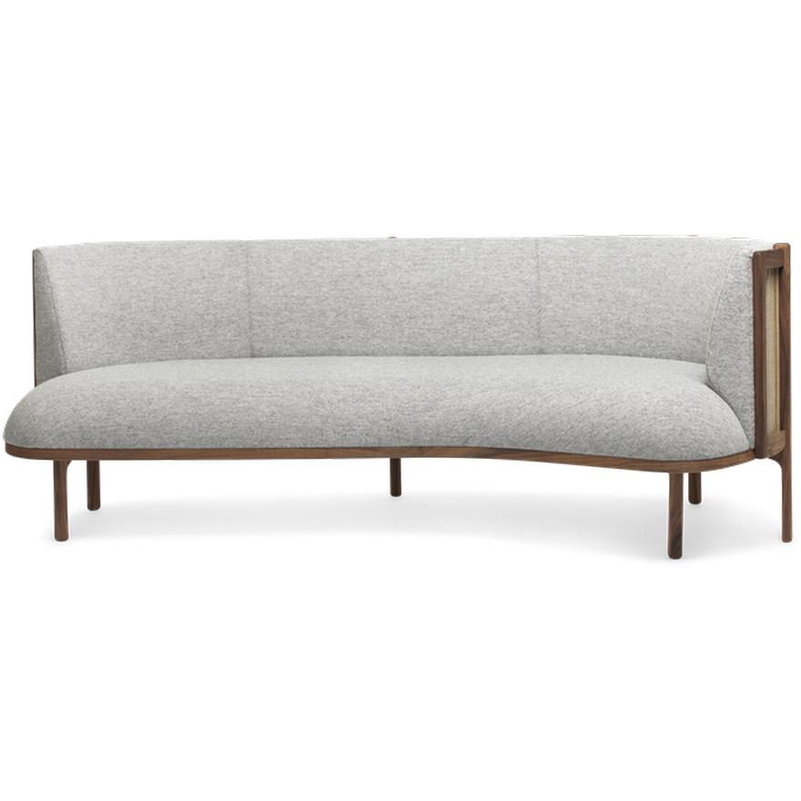 Carl Hansen RF1903 R Sideways Sofa 3 plazas de aceite de nogal derecha/Hallingdal 116 Fabic, gris/marrón natural