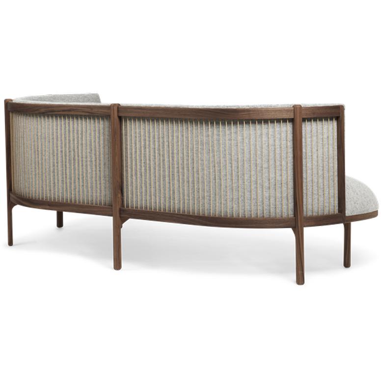 Carl Hansen RF1903 r sidelæns sofa 3 sæder til højre valnøddeolie/Hallingdal 116 Fabic, grå/naturlig brun