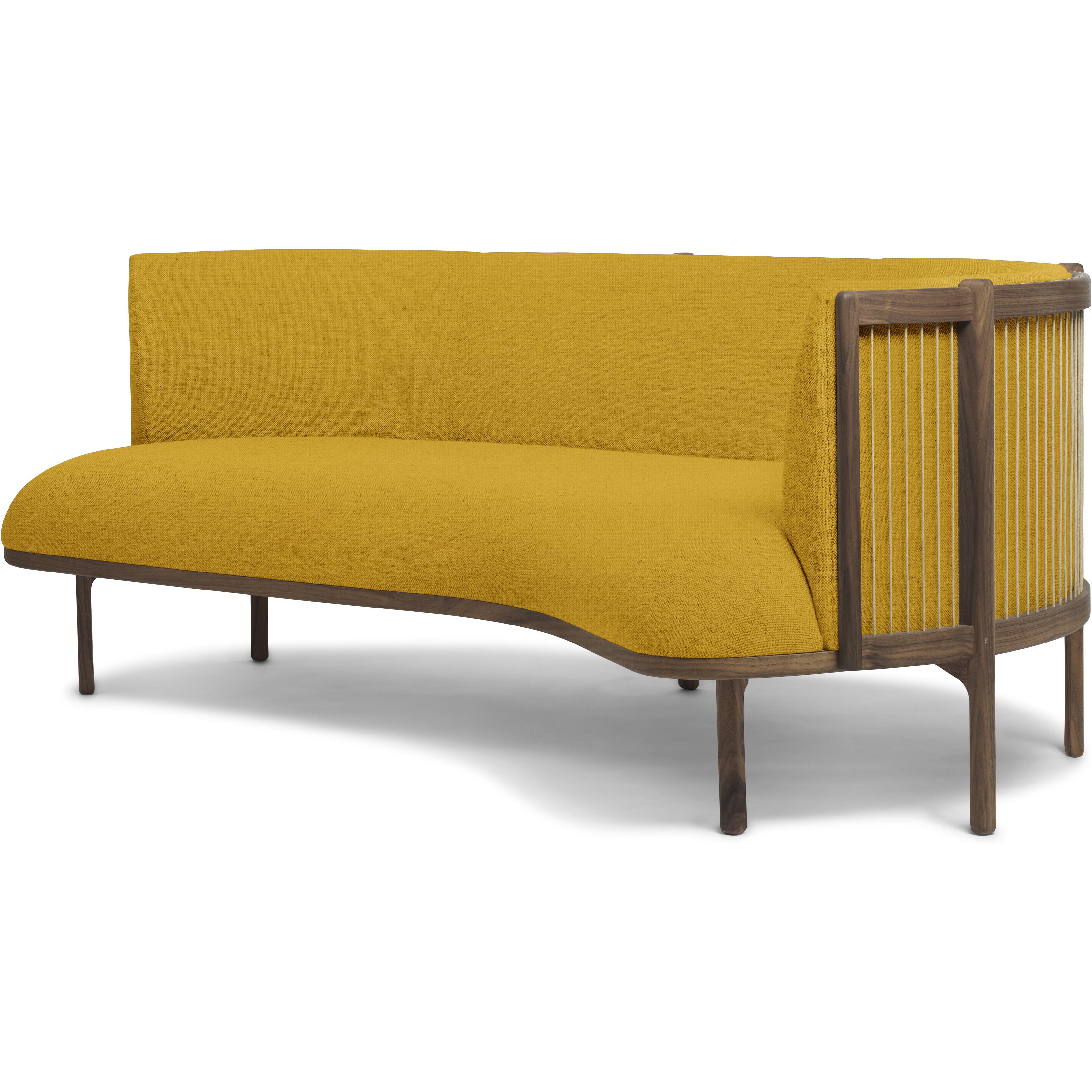 Carl Hansen Rf1903 R Sideways Sofa 3 Seater Right Walnut Oil/Hallingdal 457 Fabic, Yellow/Natural Brown