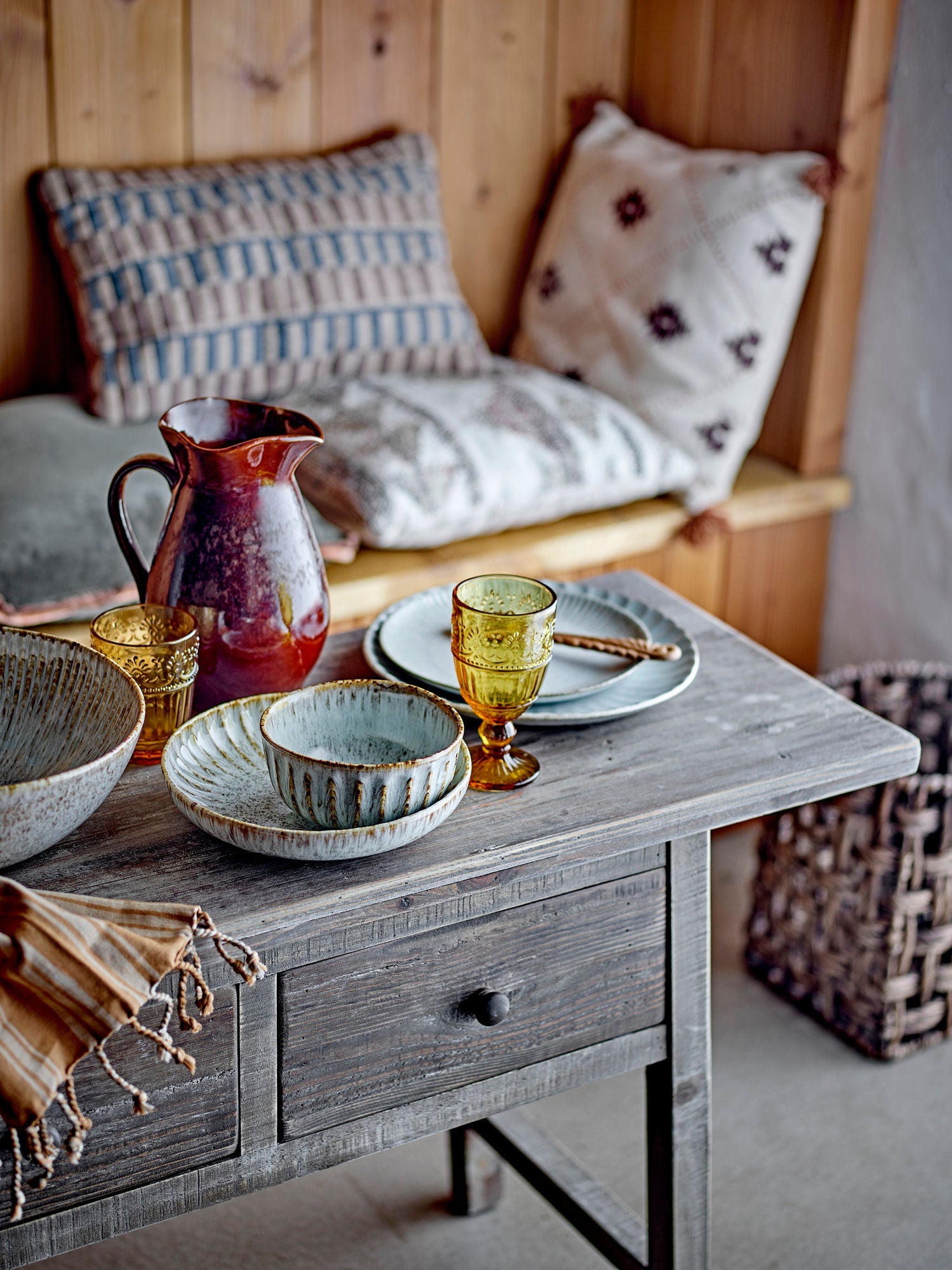 Table de consola de Camden Collection, naturaleza, madera de pino recuperada