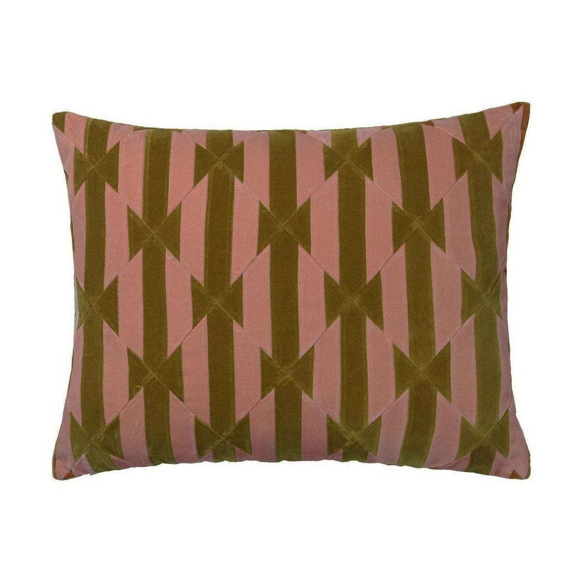 Christina Lundsteen Augusta Velvet Pillow, Blush /Golden Olive