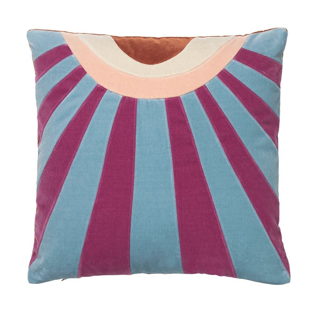 Christina Lundsteen Hazel Cushion 40x40 cm, poussière bleue / framboise