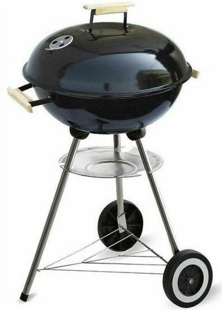 [product_category]-Coal Barbecue with Cover and Wheels Algon Black (Ø 45 cm) Enamelled-Bigbuy-S2202211-1