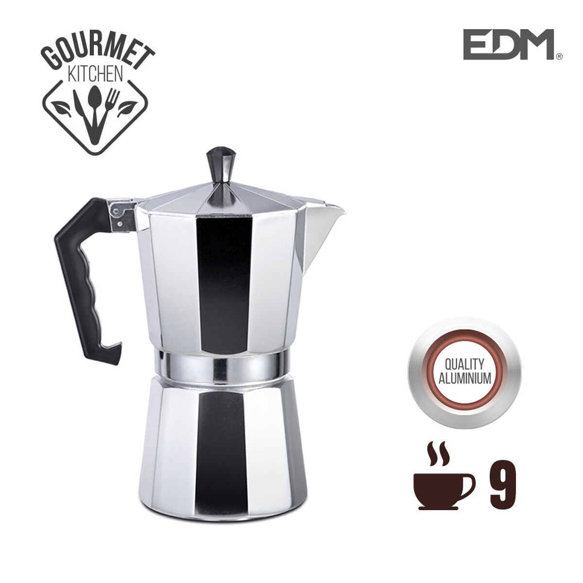 [product_category]-Coffee-maker EDM Aluminium 9 Cups (Coffee-maker)-Bigbuy-S7901072-3