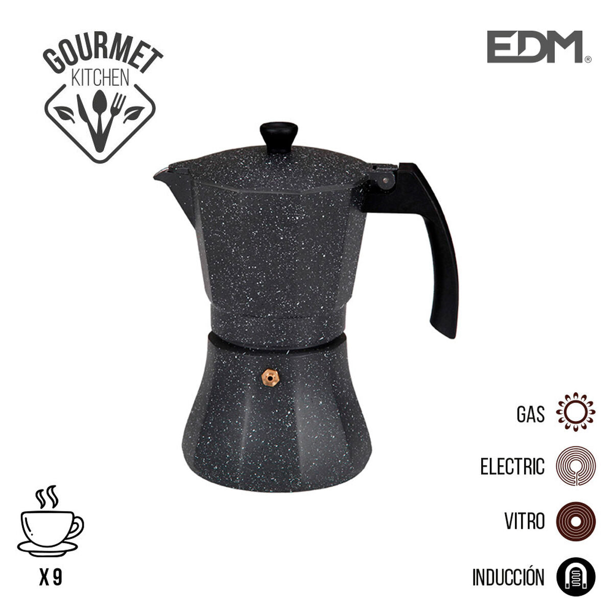 [product_category]-Coffee-maker EDM Black Aluminium (Coffee-maker)-Bigbuy-S7902339-3