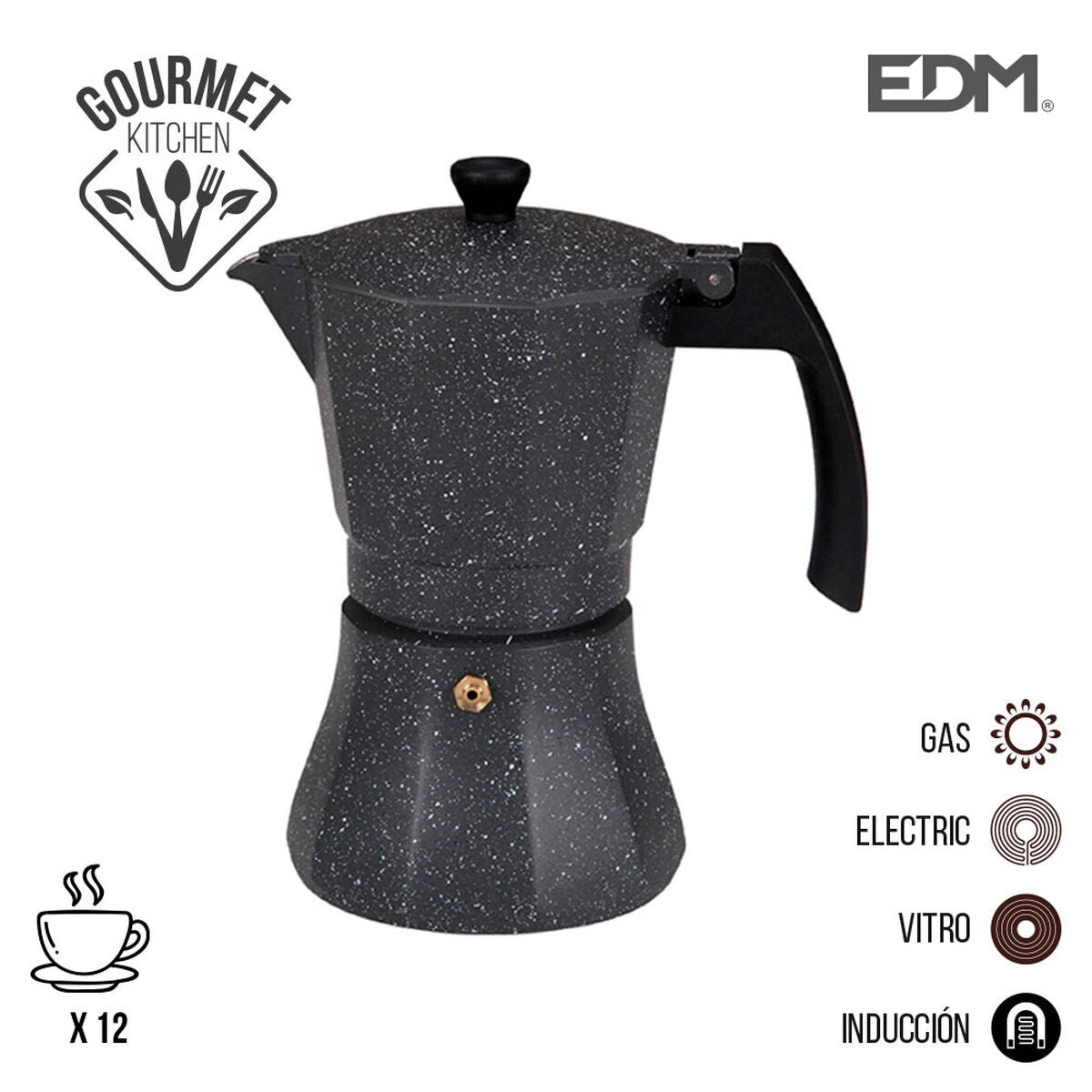 [product_category]-Coffee-maker EDM Black Aluminium (Coffee-maker)-Bigbuy-S7902340-4