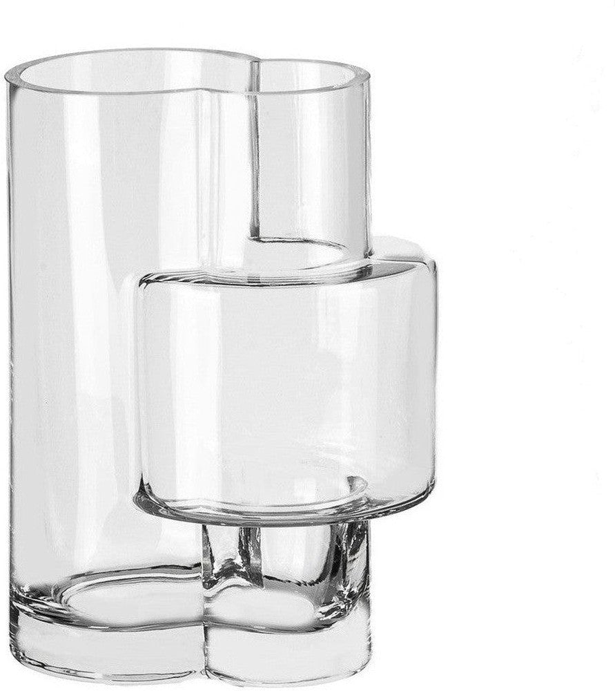 [product_category]-constructivist style modern vase, top design, FUSIO 25 clear glass-Harlequin Poplar-FUS25CL-1