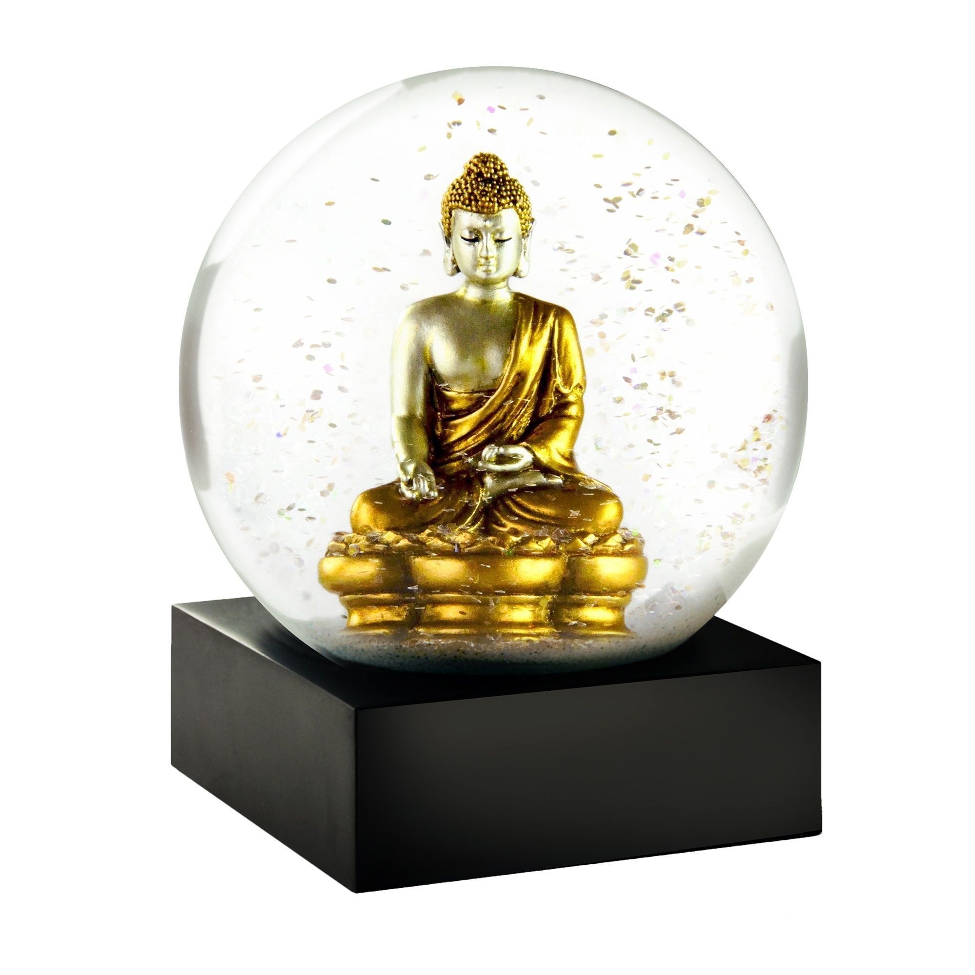 Kühle Schneekugel Buddha Gold