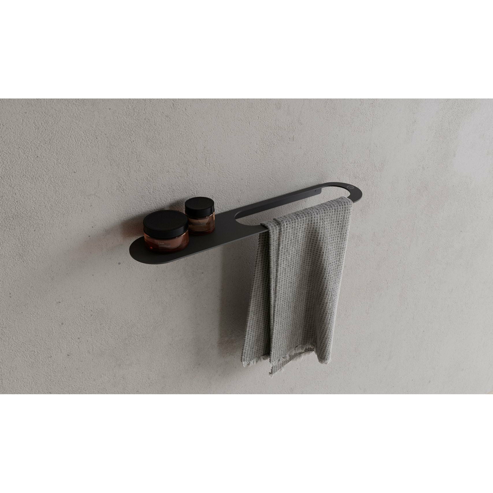 [product_category]-Copenhagen Bath Cb 100 Towel Holder With Shelf, Mat Black-Copenhagen Bath-5700400401036-40040103-COP-3