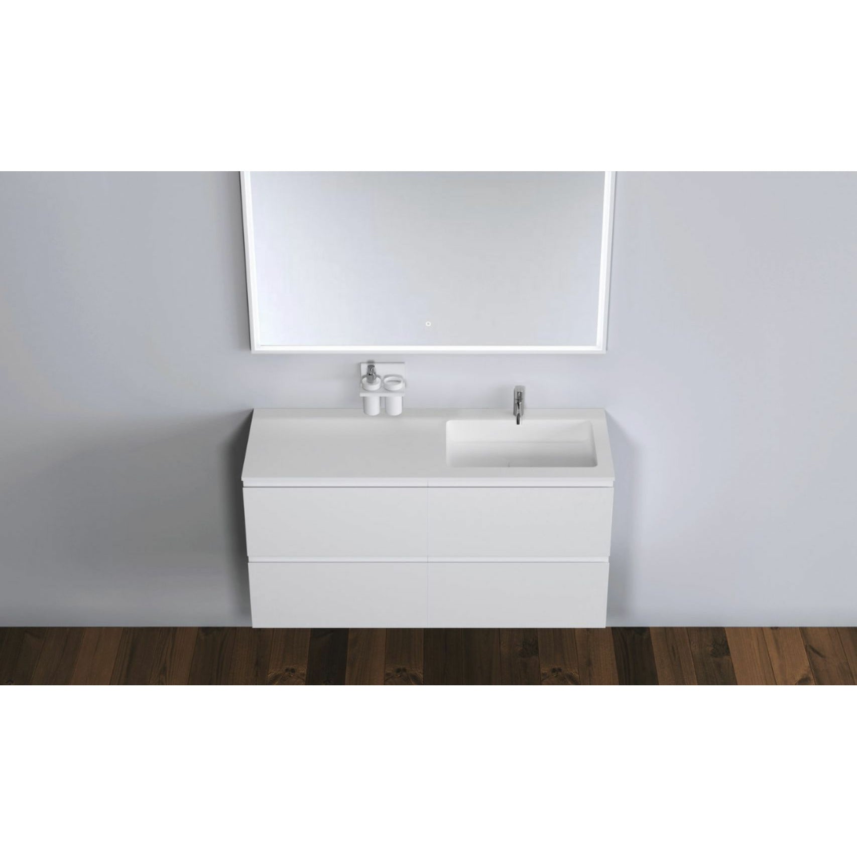 Köpenhamn Bath Malmö skåp med höger Romsø Sink, L120 cm