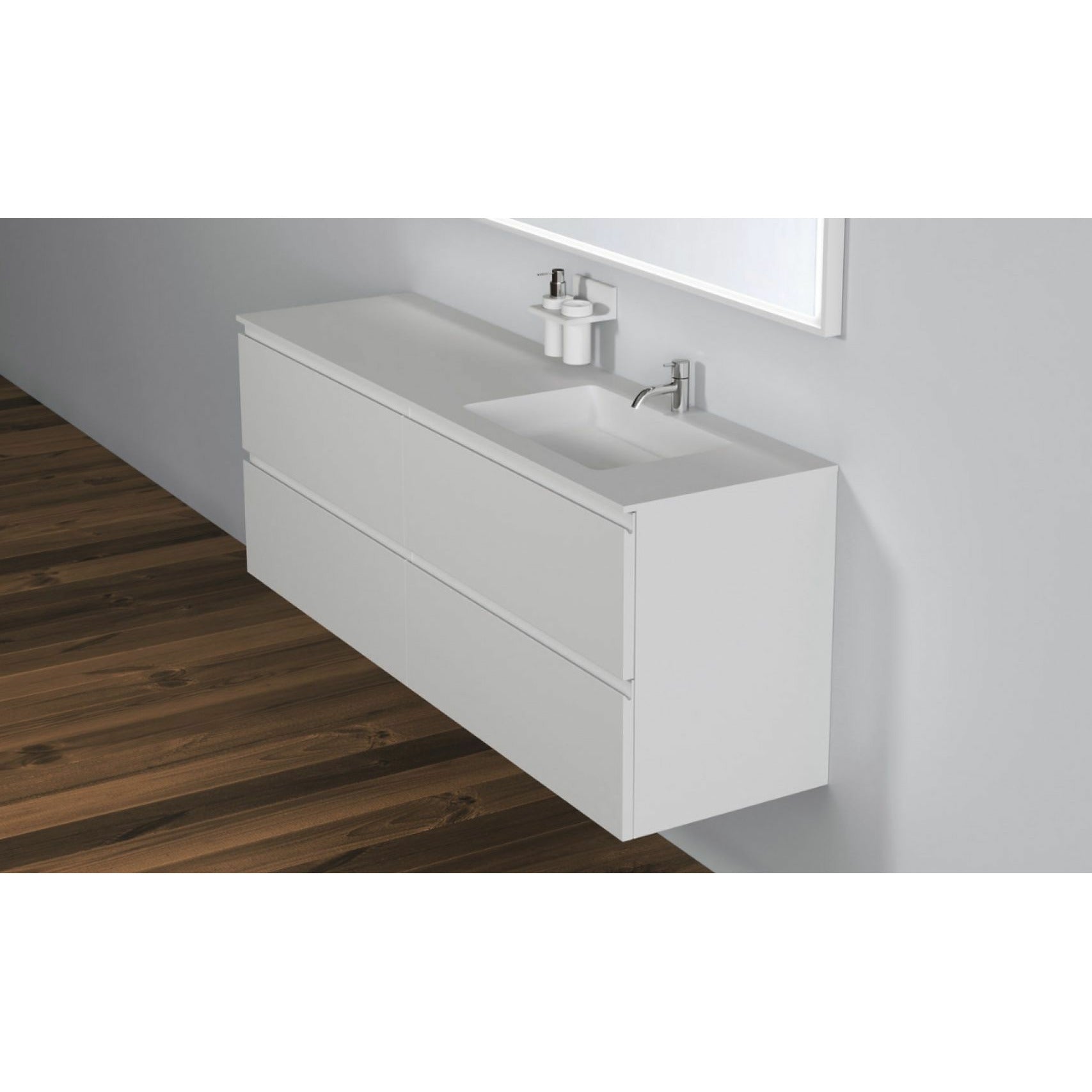 Cabinet de Bath de Copenhague Malmö avec évier Romsø droit, L160 cm