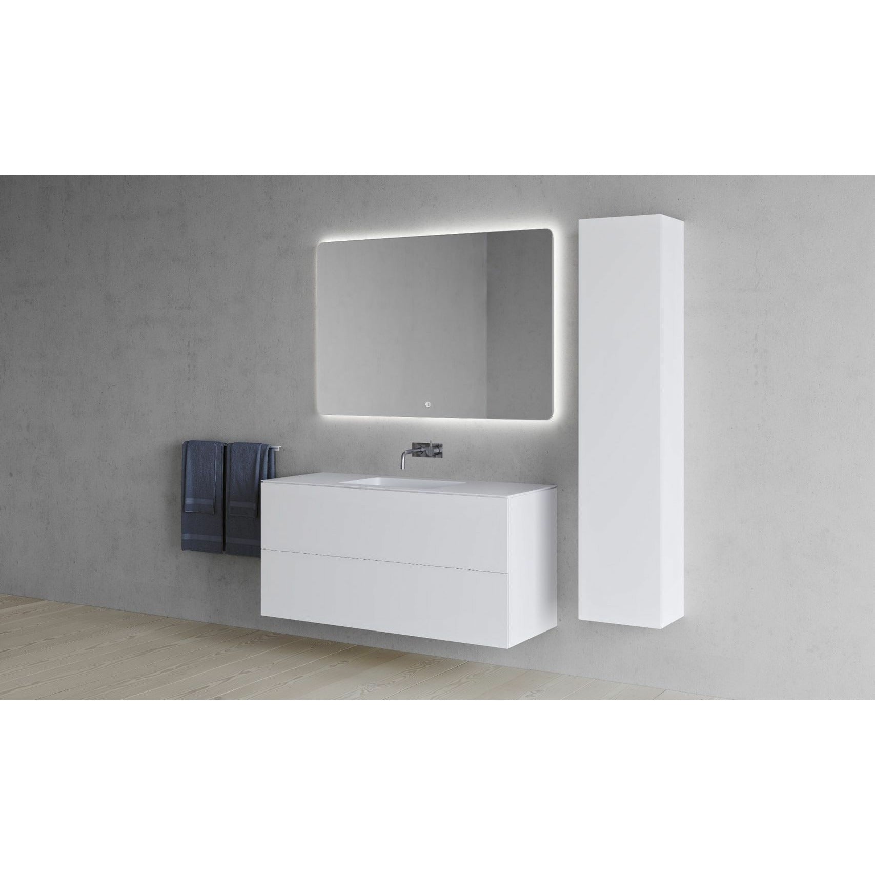 Copenhagen Bath SQ2 Doble gabinete con lavado central, L120 cm