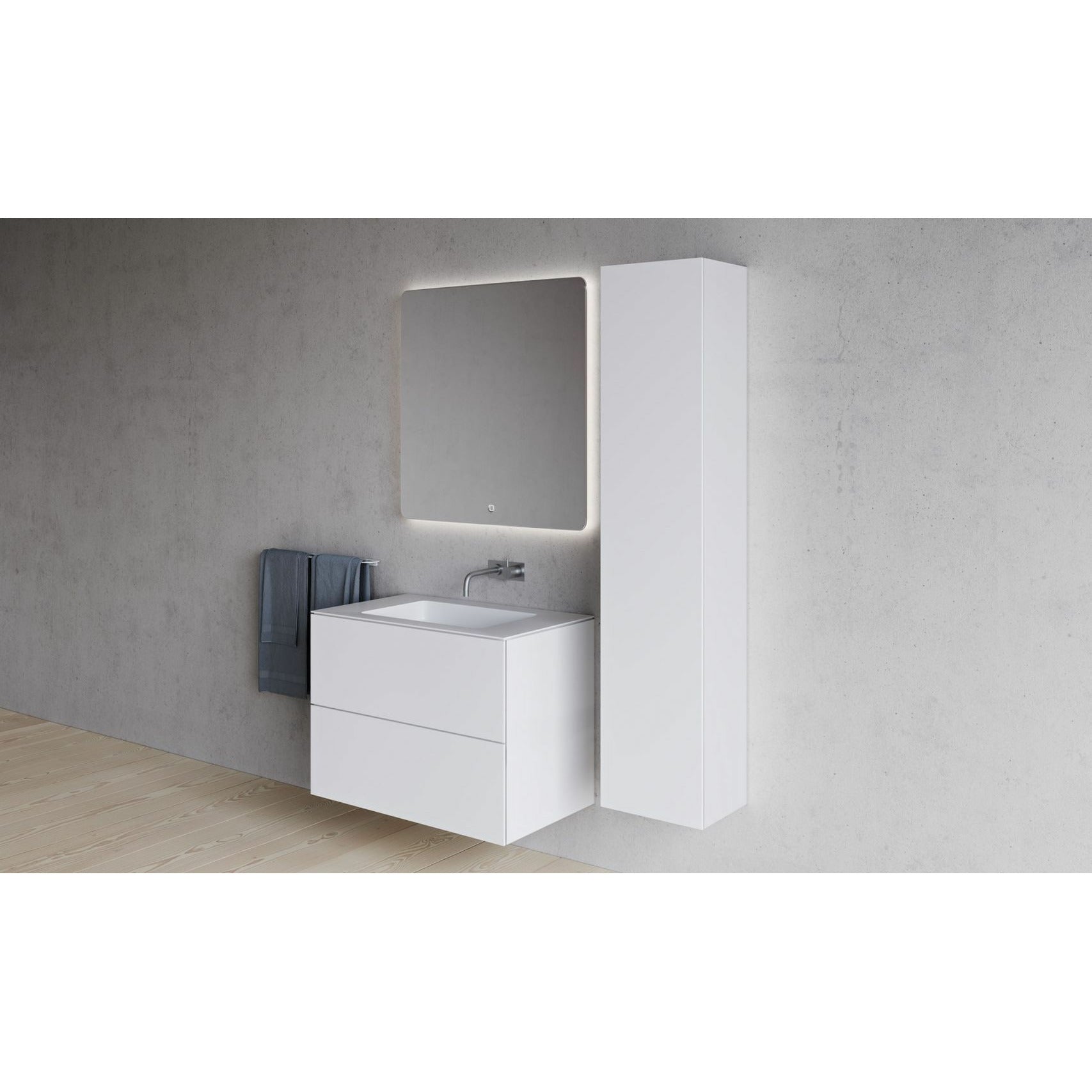 Copenhague Bath SQ2 Double armoire avec lavage central, L80 cm