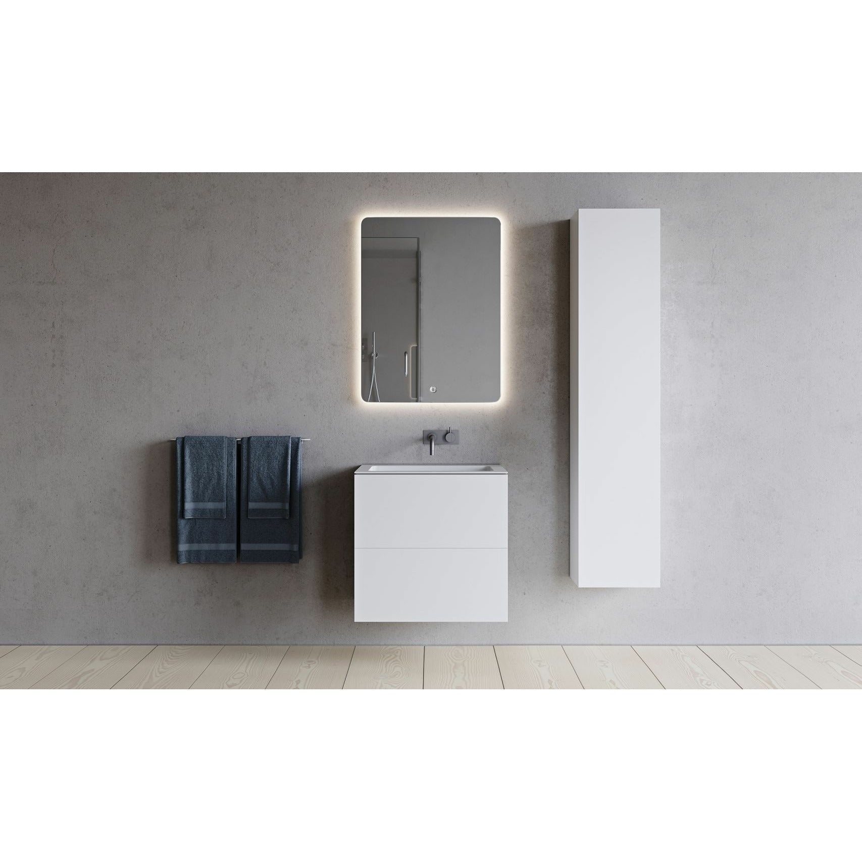 Copenhague Bath SQ2 Doble gabinete con lavado central, L60 cm