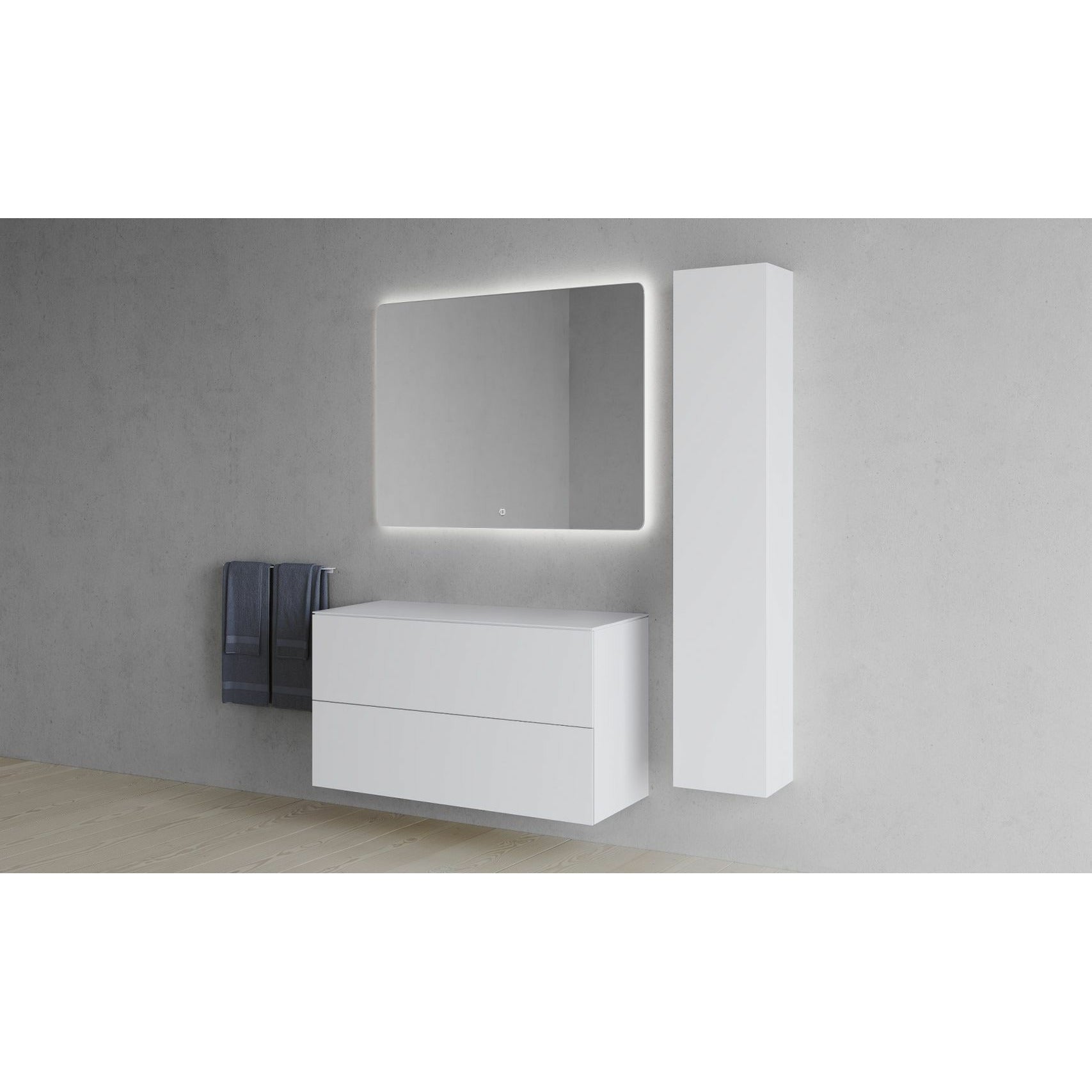 Copenhague Bath SQ2 Doble gabinete con encimera, L100 cm