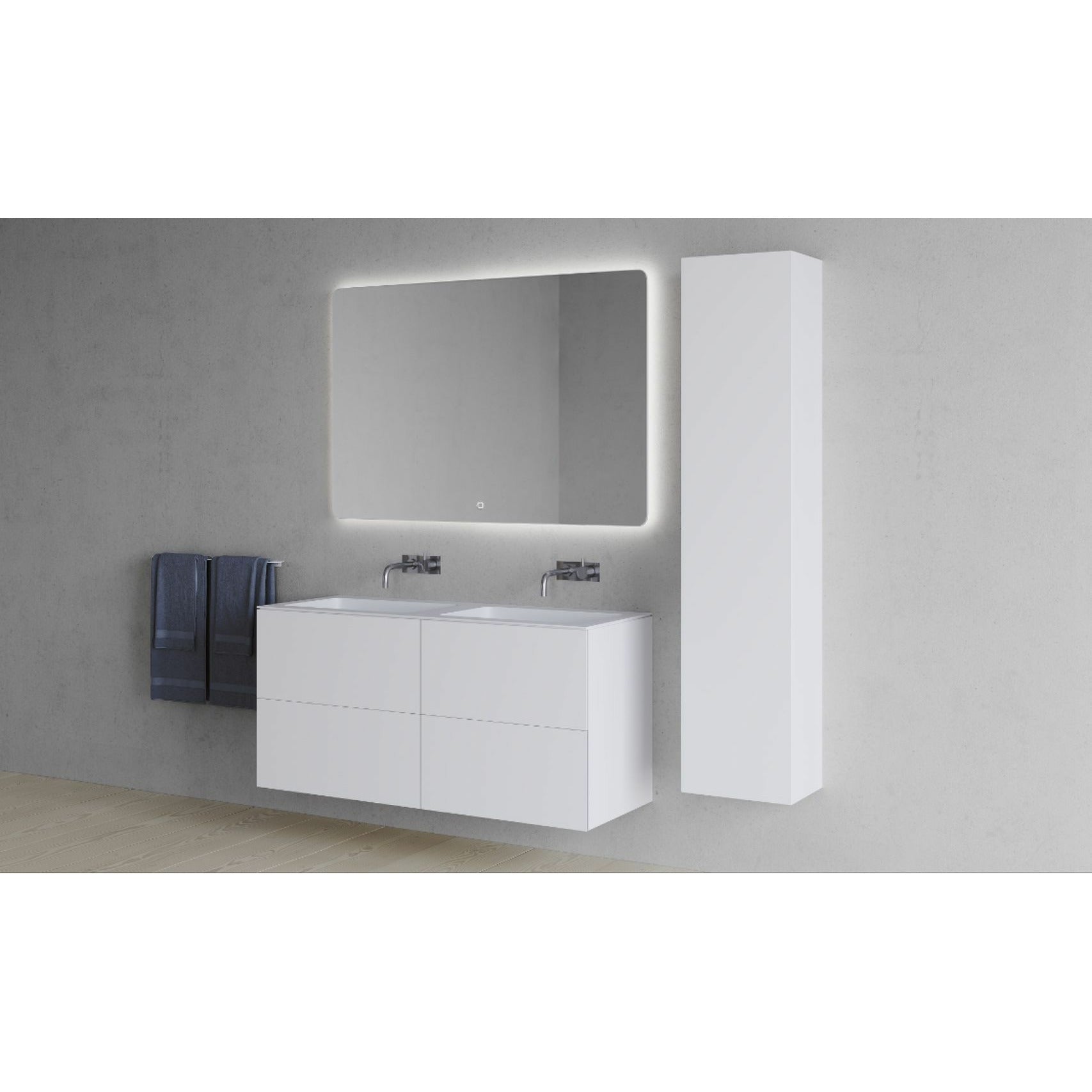 Copenhagen Bath Sq2 Double Cabinet With Double Washing, L120 Cm