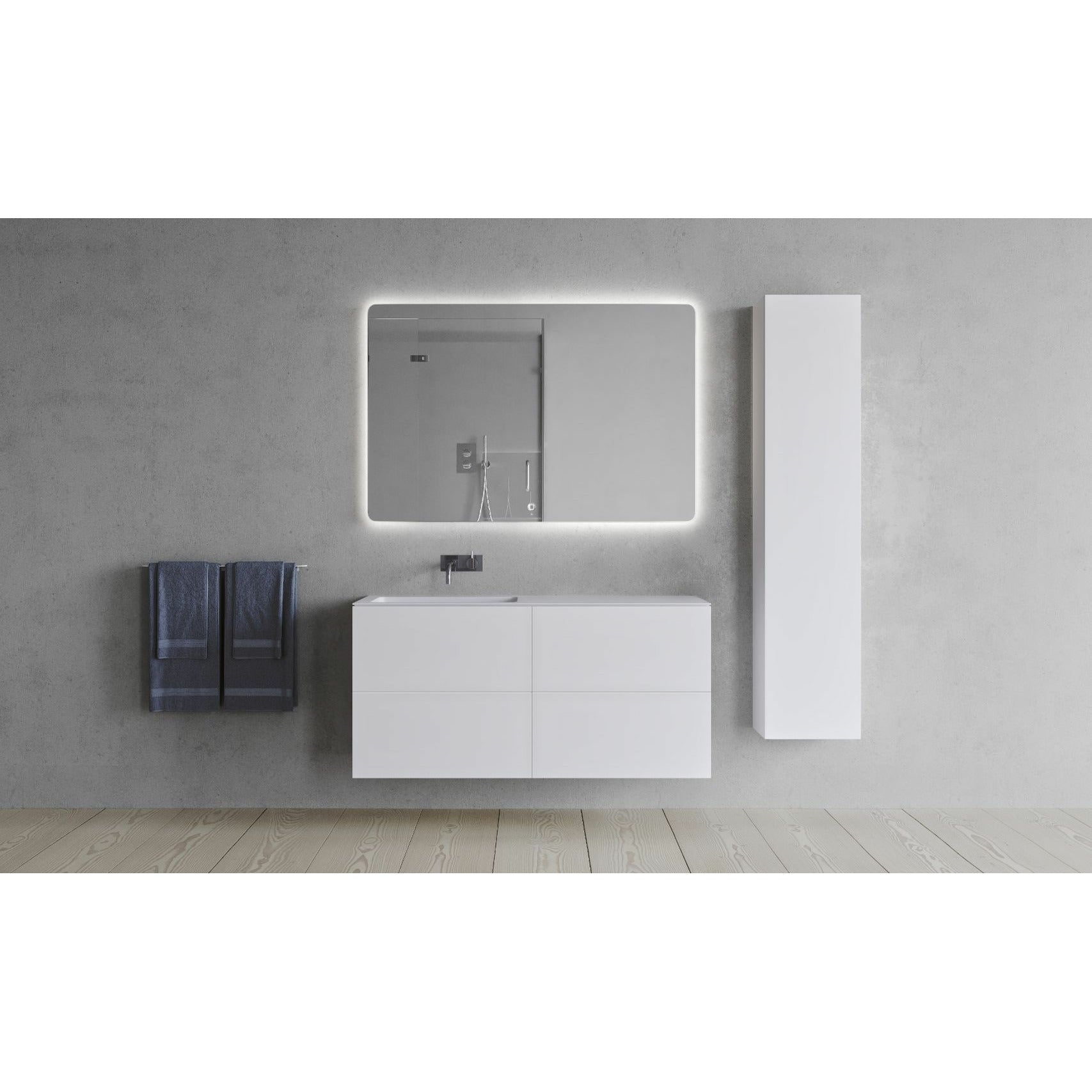 Copenhague Bath SQ2 Double armoire avec lavage gauche, L120 cm