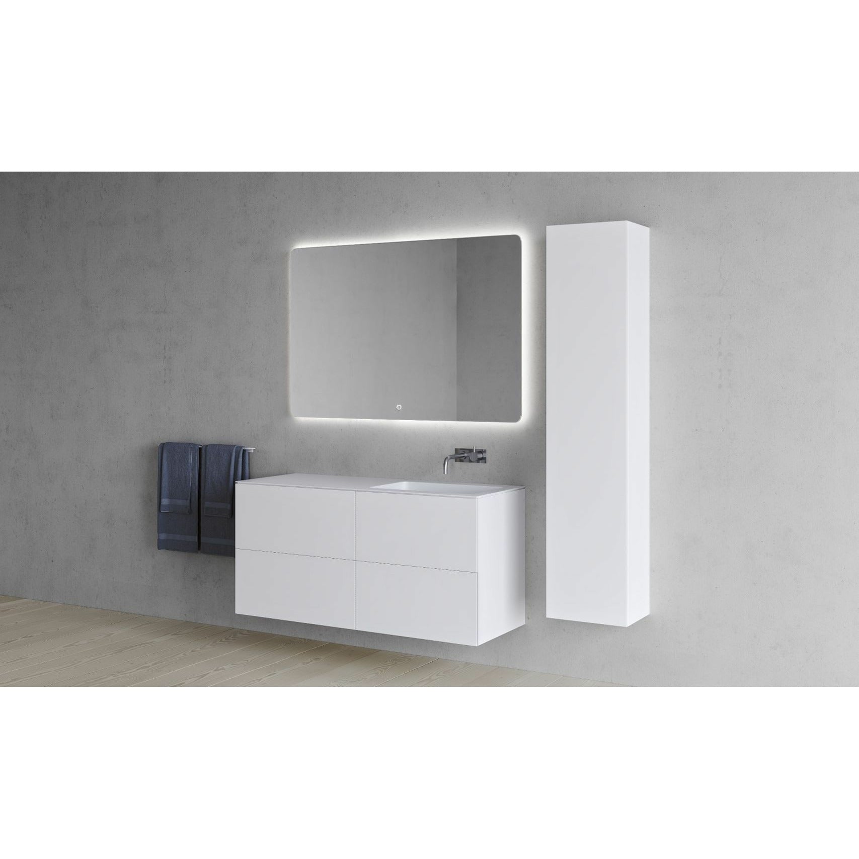 Copenhagen Bath SQ2 Doble gabinete con lavado derecho, L120 cm