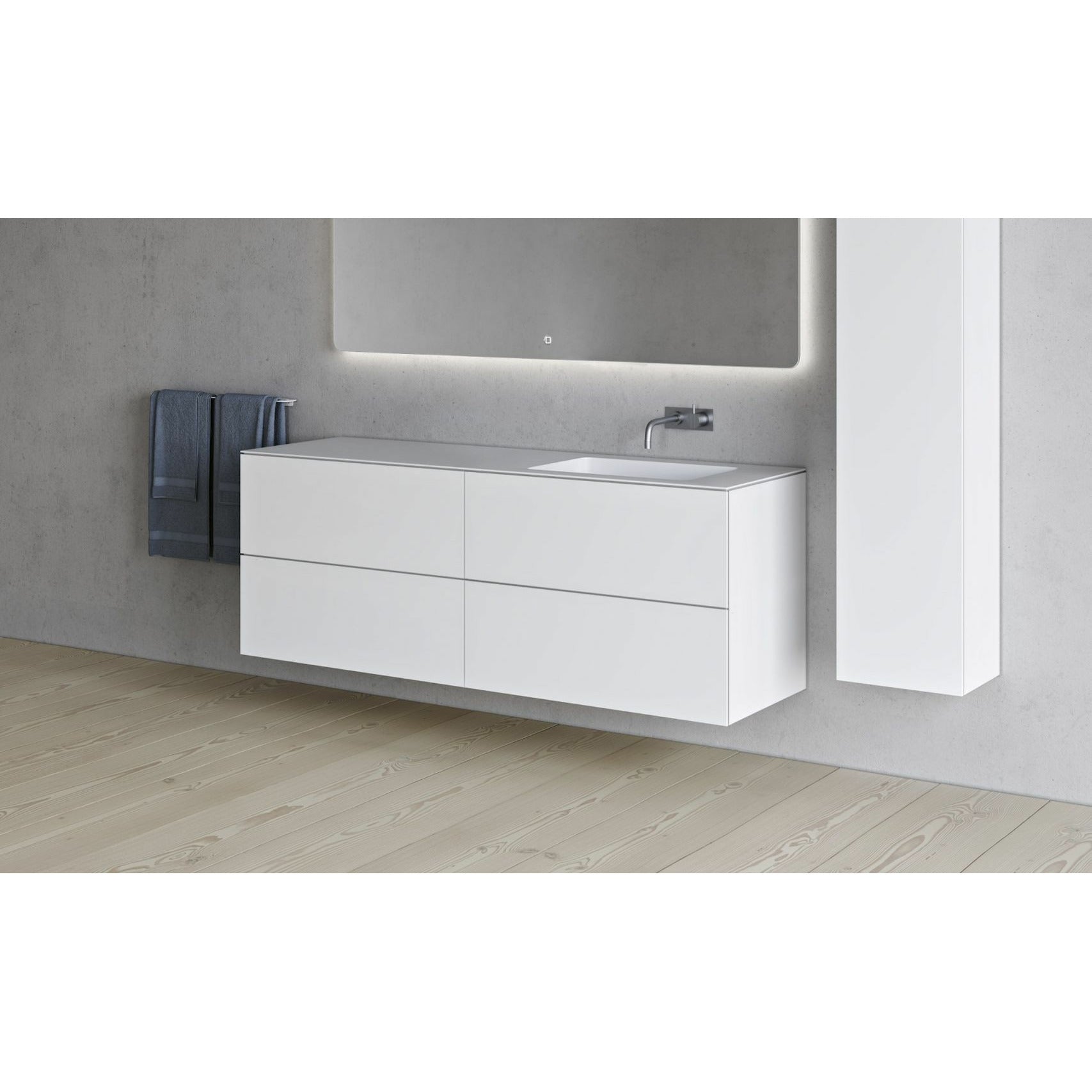 Copenhagen Bath Sq2 Double Cabinet With Right Washing, L160 Cm