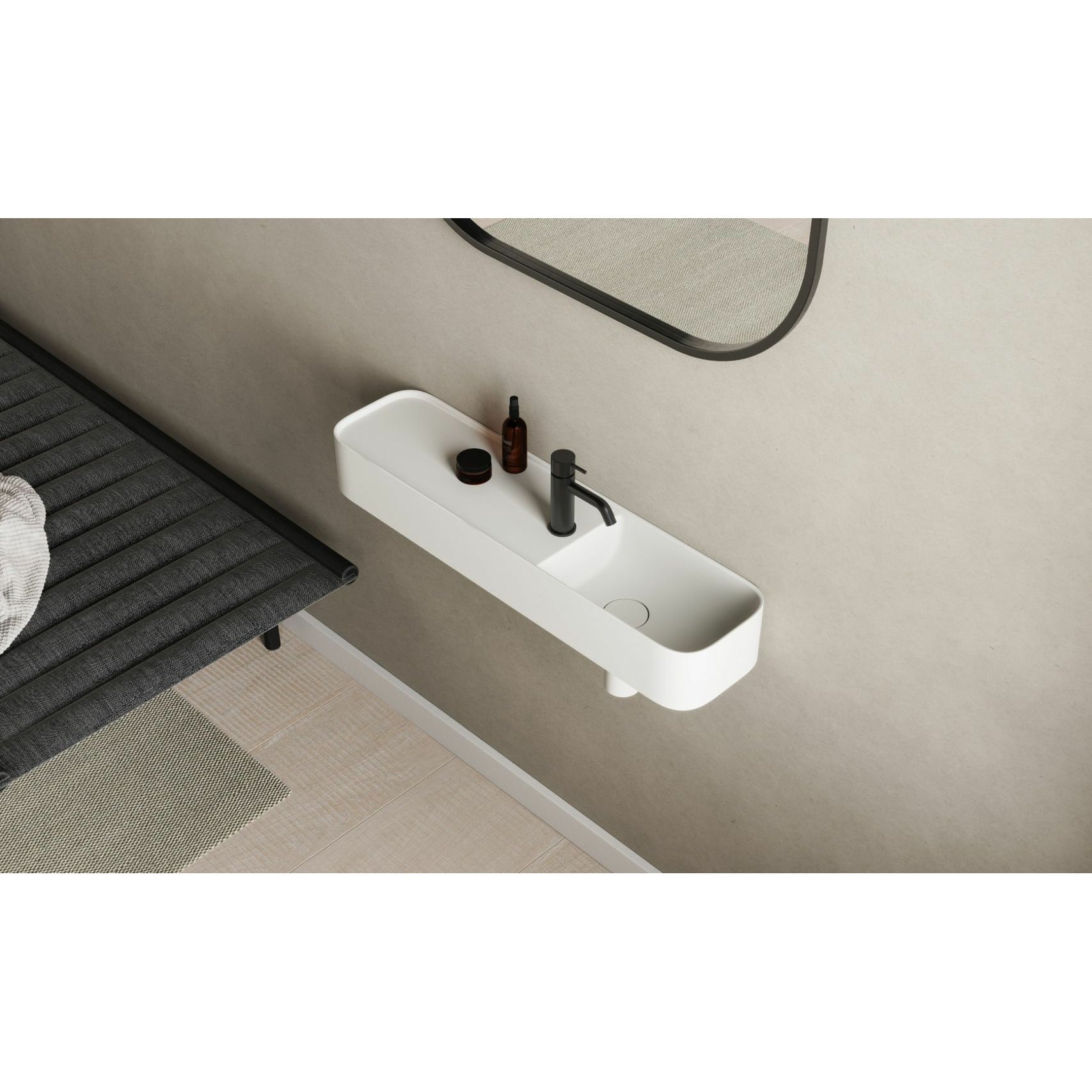 Københavns bad Yuno LR Wash Basin, L80 cm