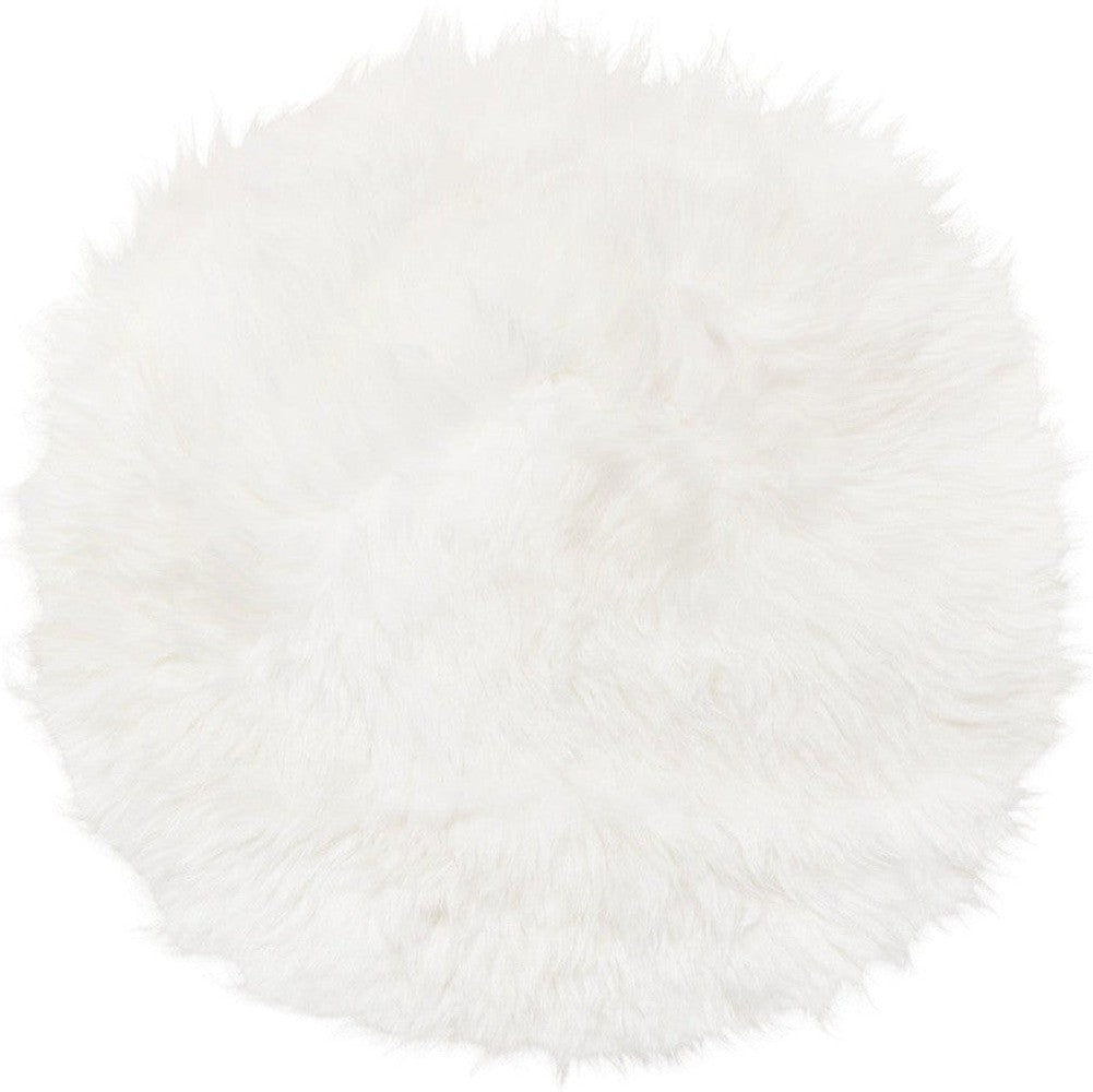 [product_category]-Creamy white genuine sheepskin chair pad | Round-Purple Bellerophon-White-round-1