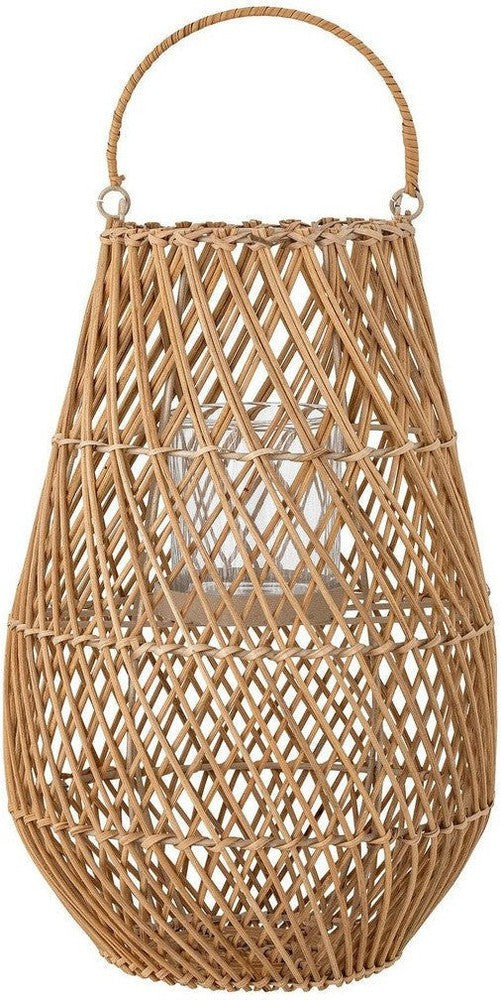 Creative Collection Edin Lantern W/Glass, Nature, Rattan