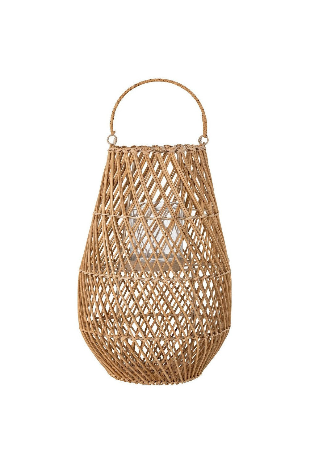 Creatieve collectie Edin Lantern met glas, natuur, rattan