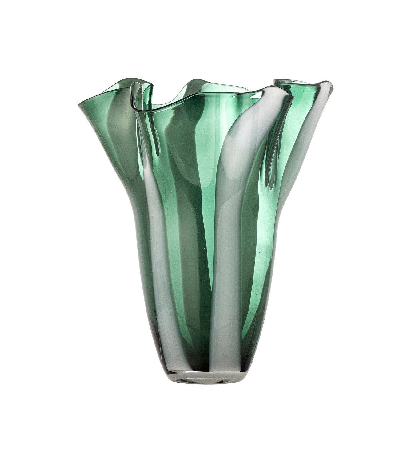 COLECCIÓN CREATIVA VASE LETTICE, Verde, vidrio