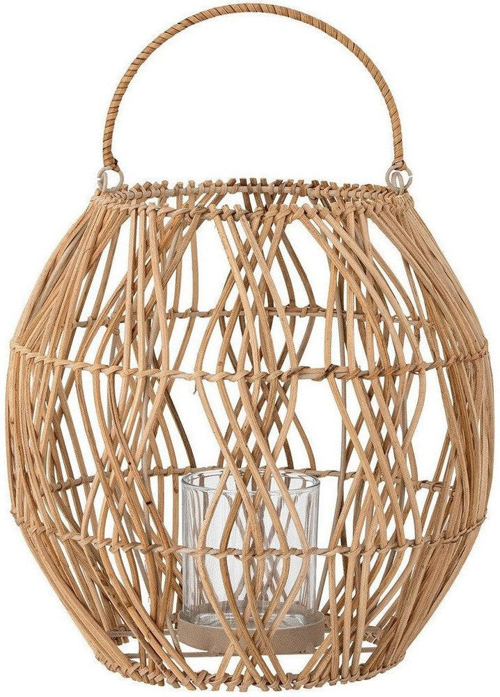 Kreative Kollektion Maiga Lantern mit Glas, Natur, Rattan