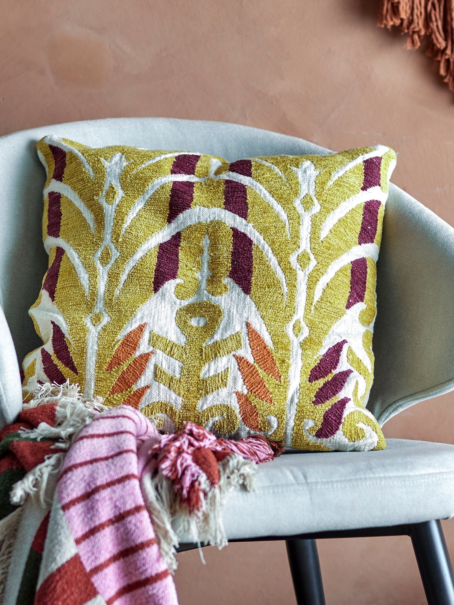 [product_category]-Creative Collection Newbury Cushion, Yellow, Cotton-Creative Collection-5711173322428-82066135-BLO-3