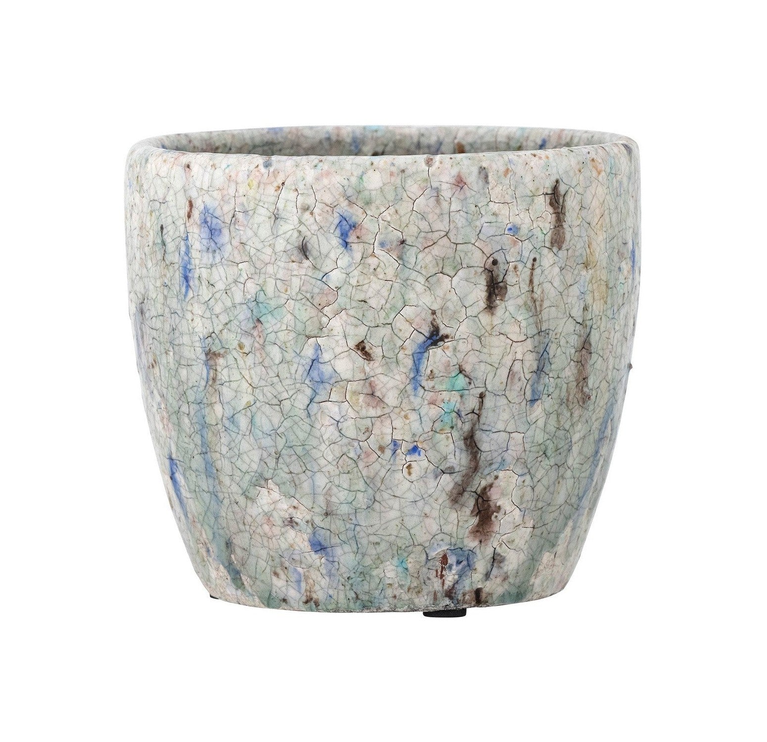 Kreative Kollektion Niin Deco Flowerpot, Blue, Terrakotta