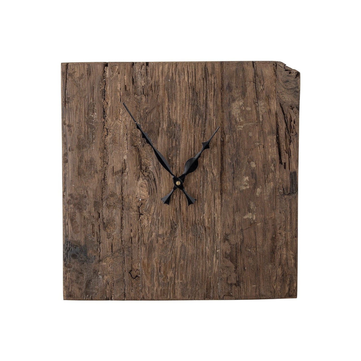 Colección creativa Sarai Wall Clock, Brown, madera recuperada