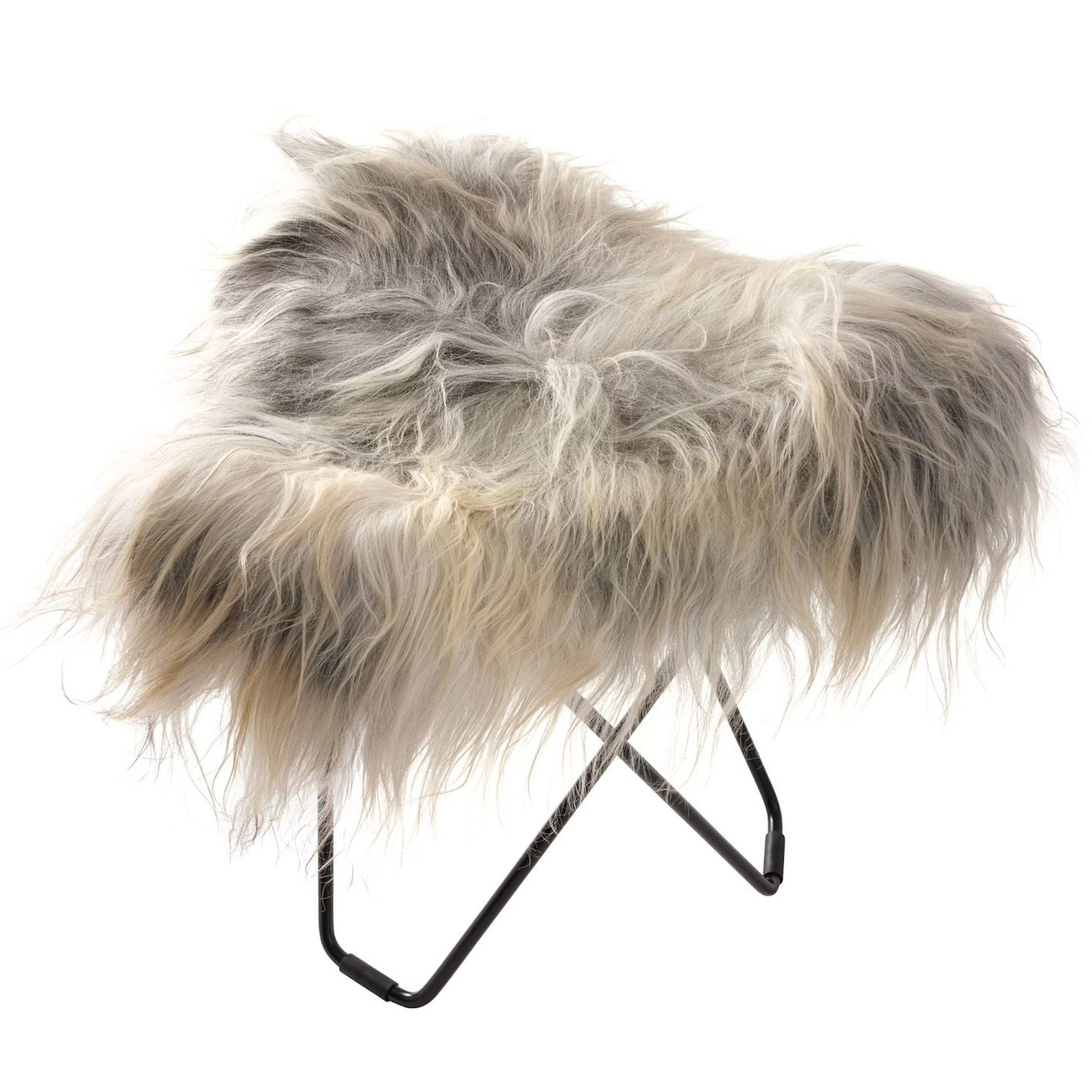 Cuero Iceland Flying Goose Stool, Wild Grey/Black