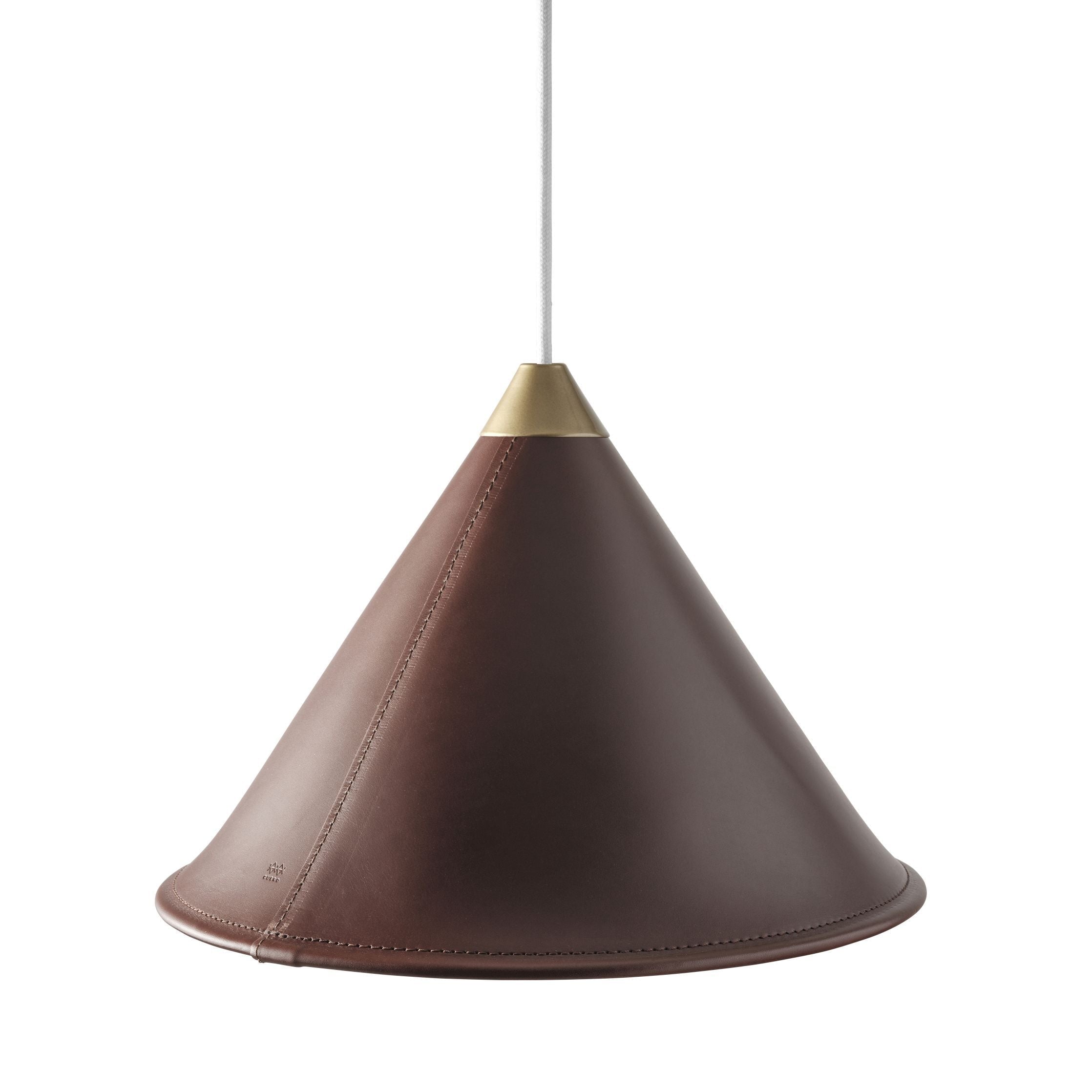 [product_category]-Cuero Namibia Pendant ø 25 Cm, Chocolate/Brass With White Cable-Cuero-7340172635772-1500430-CUE-2