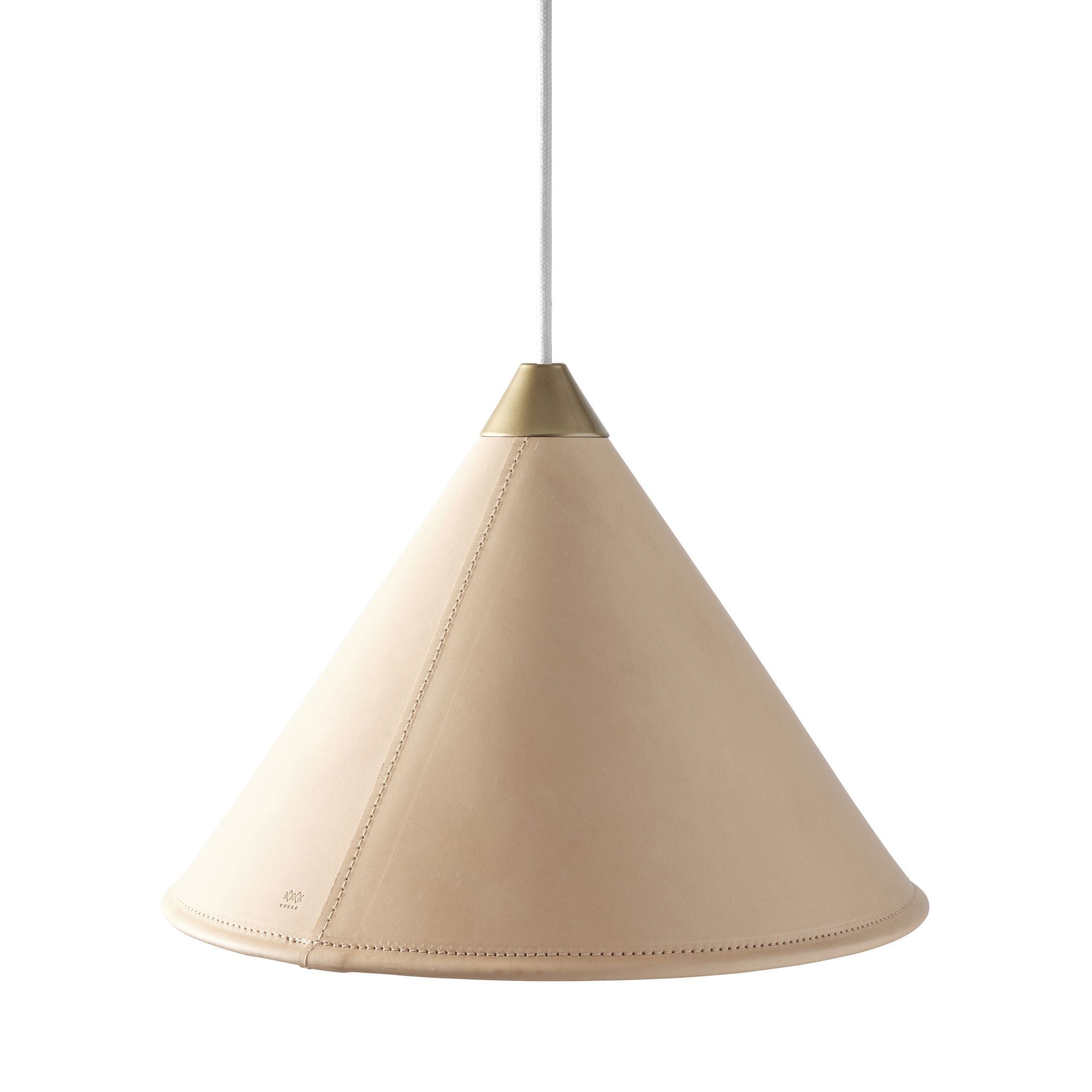 [product_category]-Cuero Namibia Pendant ø 25 Cm, Crude Nature/Brass With White Cable-Cuero-7340172635819-1500530-CUE-2