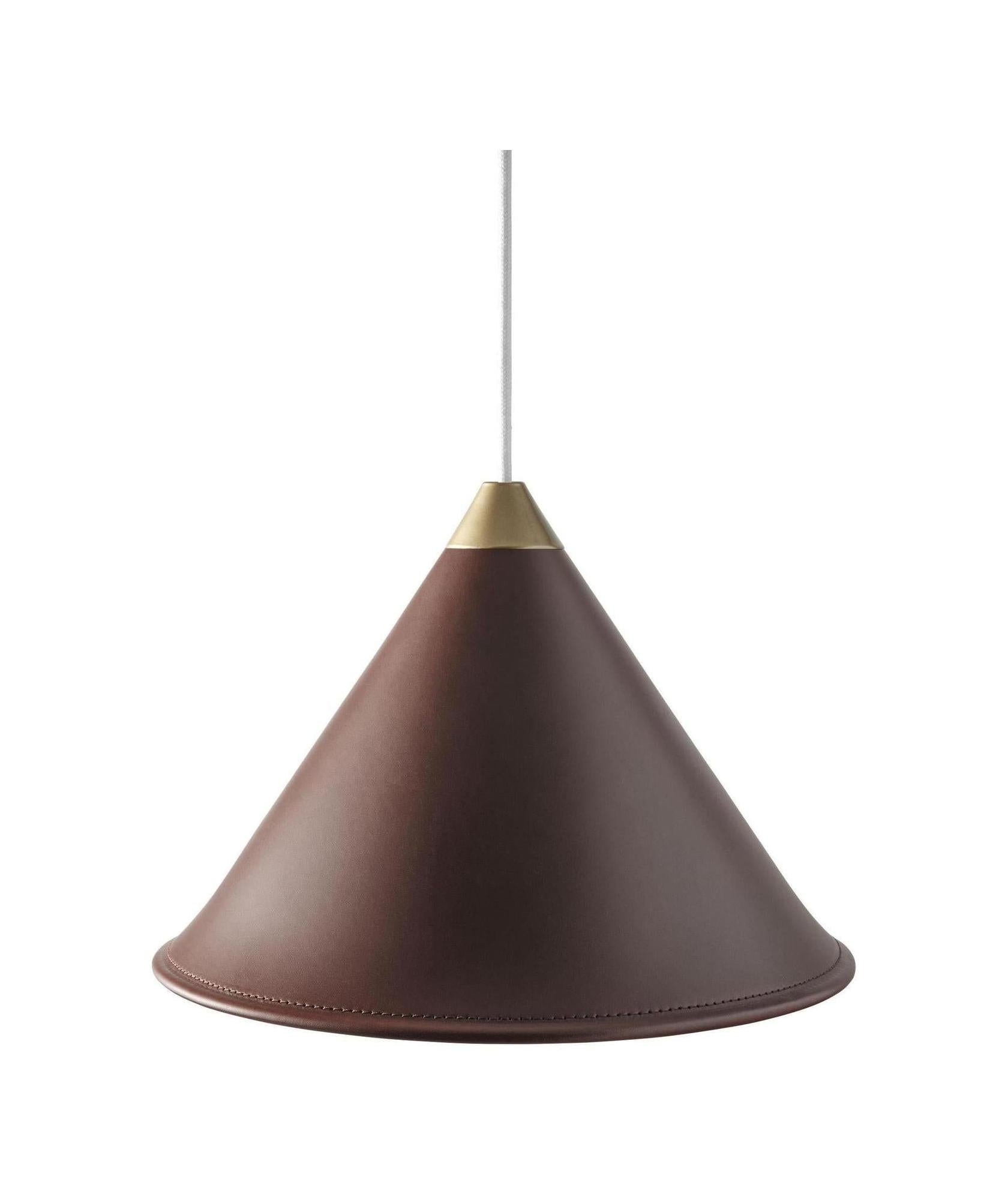 [product_category]-Cuero Namibia Pendant ø 35 Cm, Chocolate/Brass With White Cable-Cuero-7340172635789-1510430-CUE-1