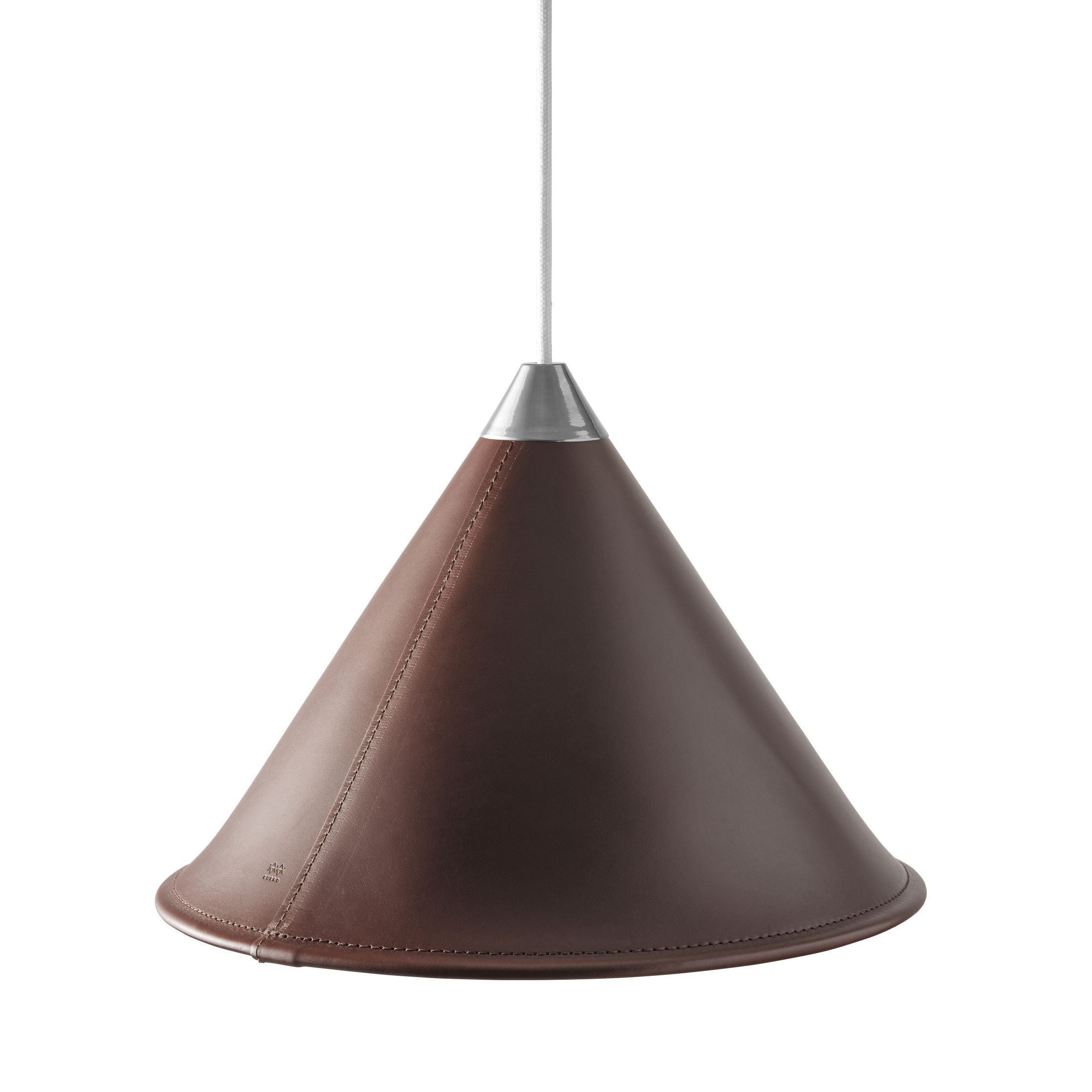 [product_category]-Cuero Namibia Pendant ø 35 Cm, Chocolate/Chrome With White Cable-Cuero-7340172637066-1510434-CUE-2