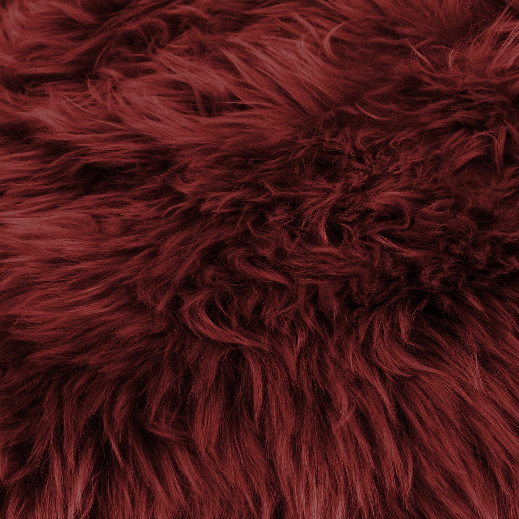 Borgonha Red Genuine Sheepskin Throw Pillow