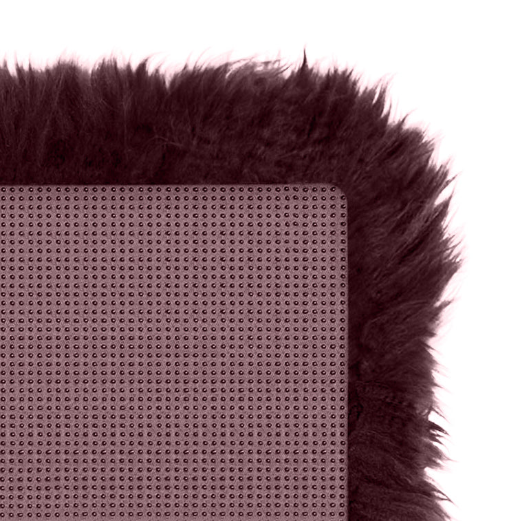 Plum Purple Genuine Sheepskin Silla Pad | Cuadrado