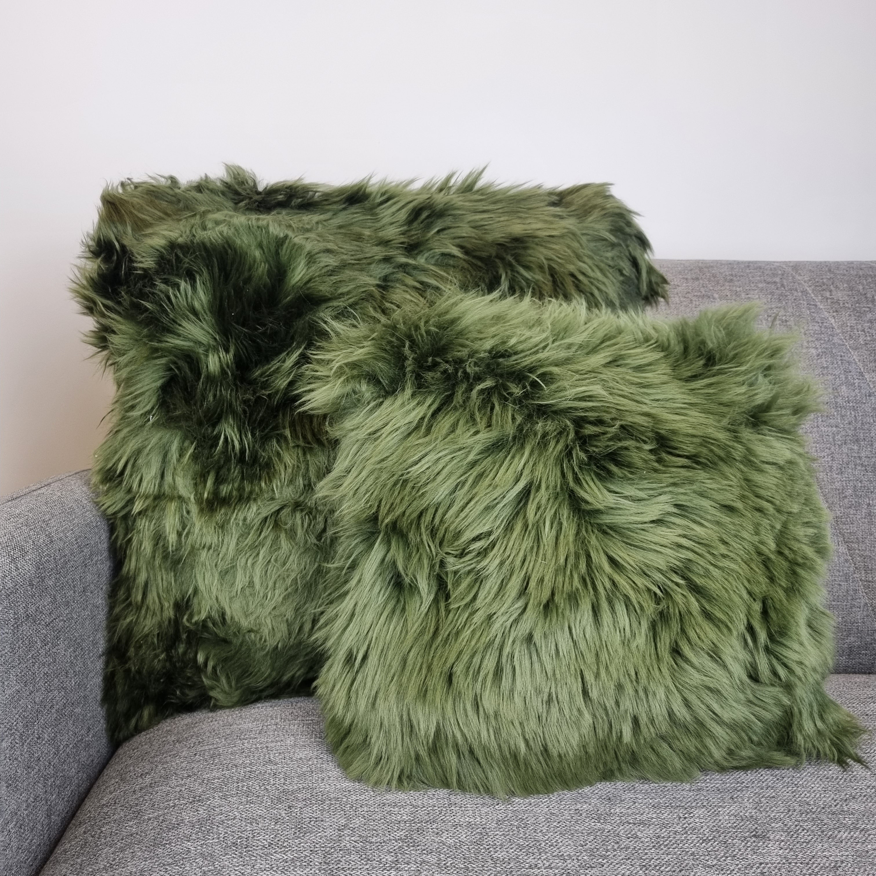 Almohada de tambor de piel de oveja verde genuina