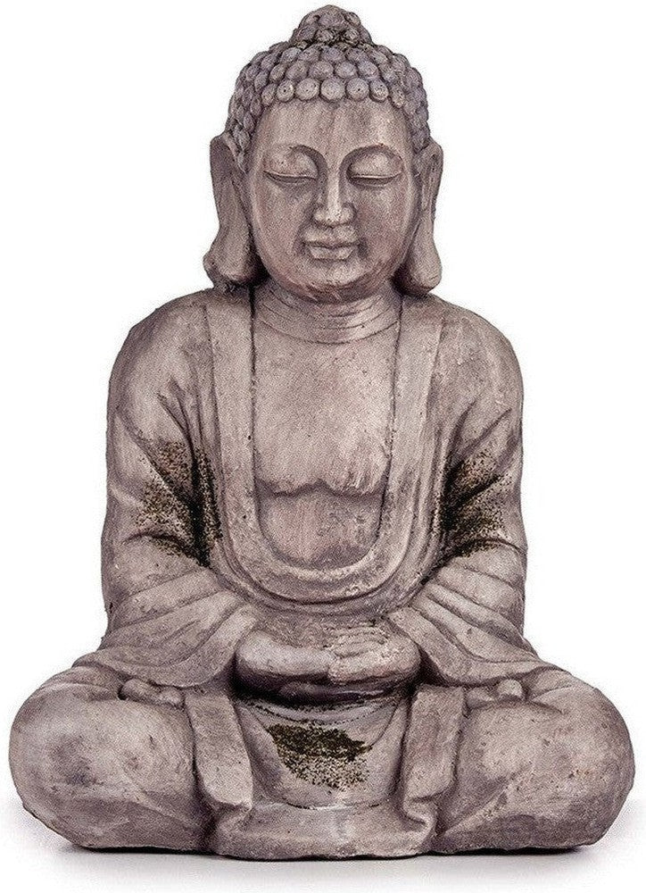 Figura decorativa de jardín Buda Poliresina gris (25 x 57 x 42,5 cm)