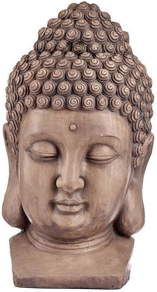Figura do jardim decorativo Buda Head Crey Polyresin (35 x 65,5 x 38