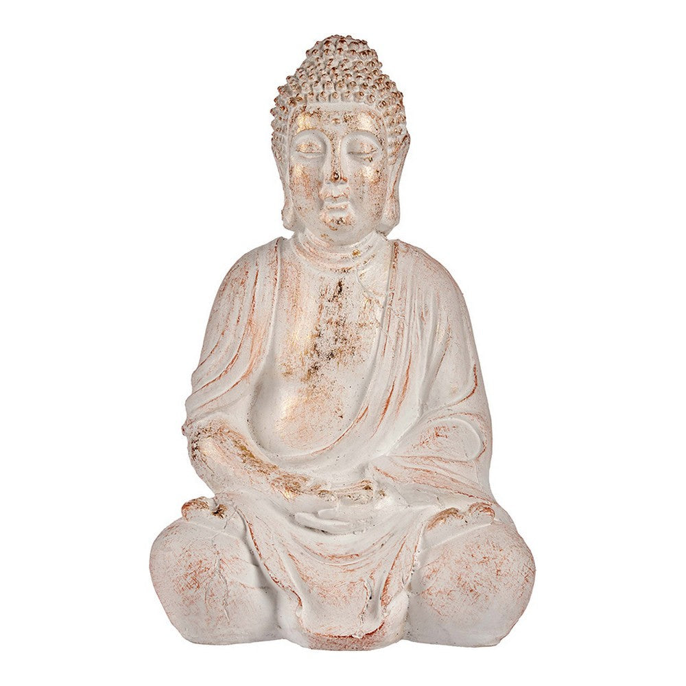[product_category]-Decorative Garden Figure Buddha White/Gold Polyresin (24,5 x 50 x 31,8-Bigbuy-S3610544-2