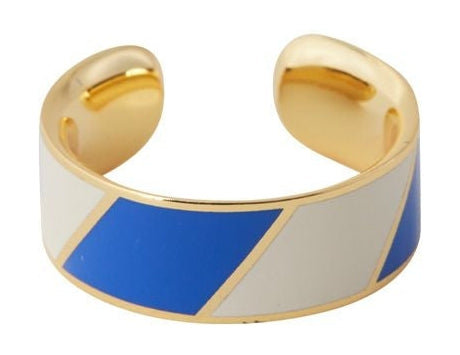 Lettres de conception Big Stranged Candy Ring, Cobalt Blue / White