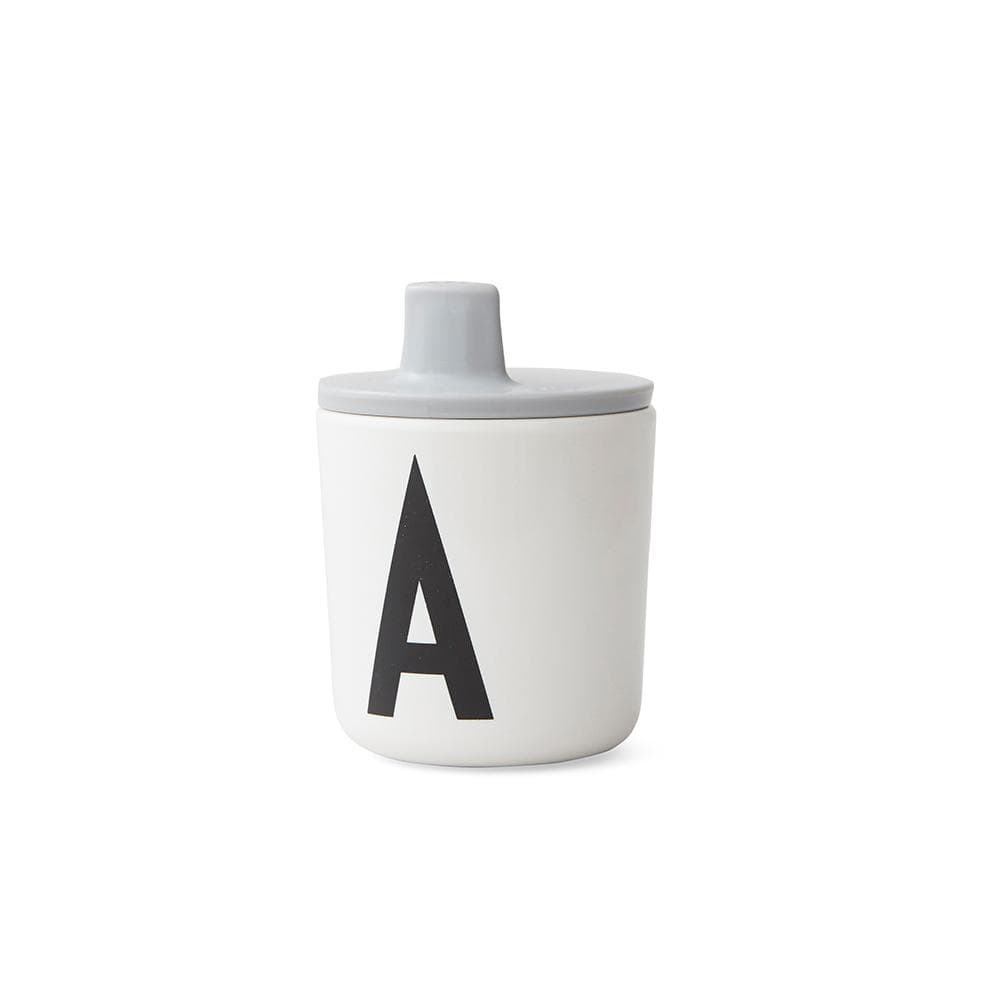 Couvercle à boire Design Letters pour tasses en mélamine ABC, gris