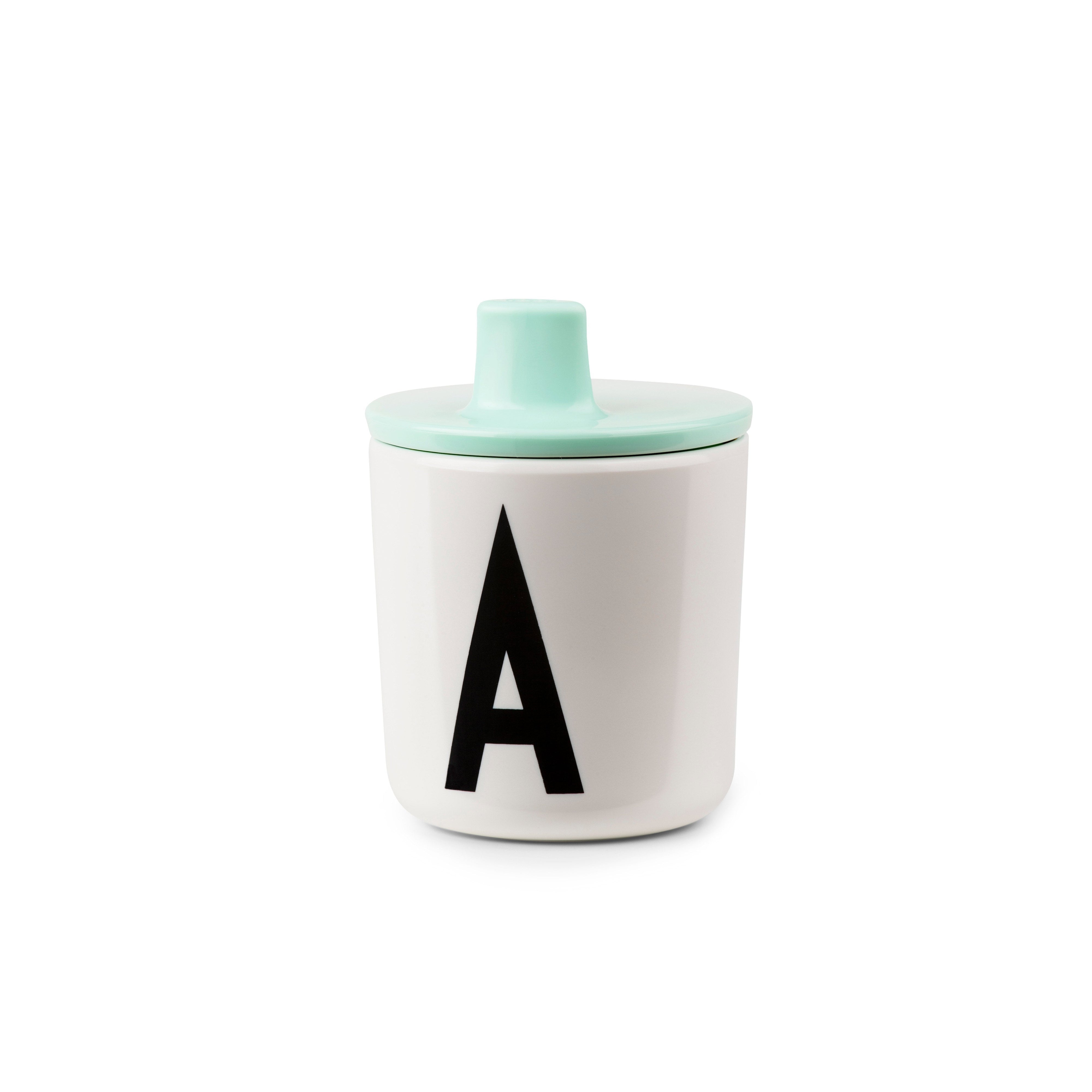 Couvercle à boire Design Letters pour tasses en mélamine ABC, vert menthe