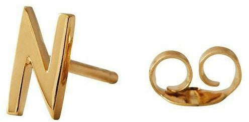 Design bogstaver ørering med brev, guld, n