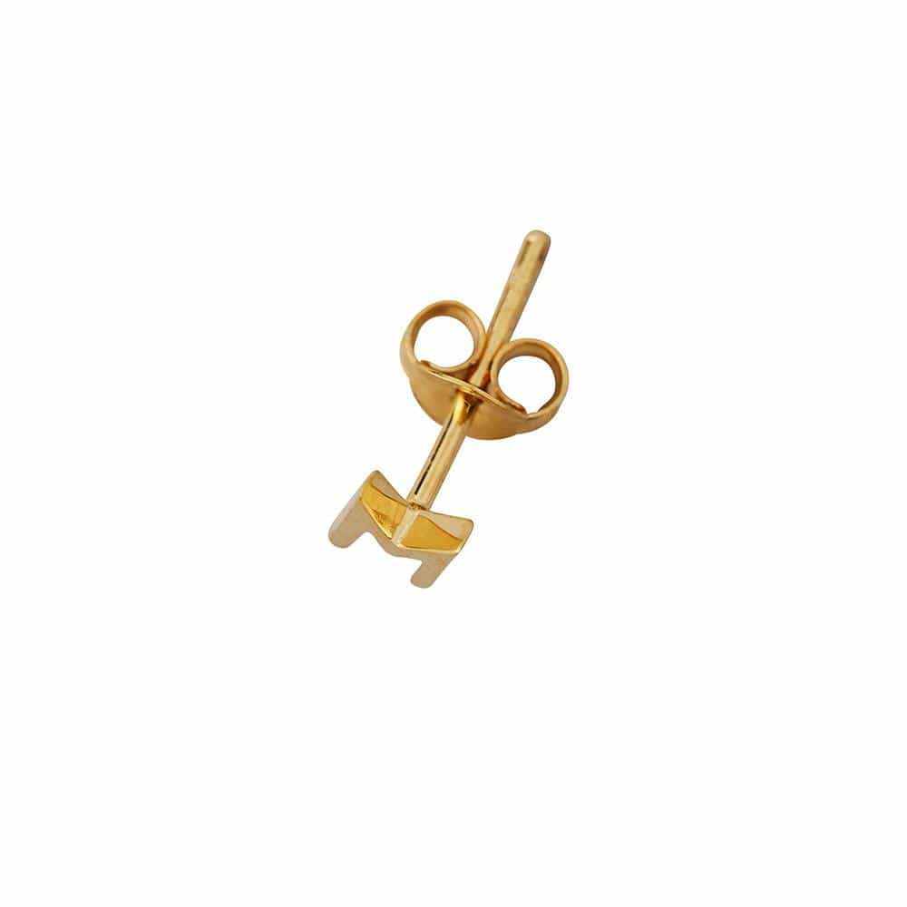 Design Letters Earring With Letter, Gold, P