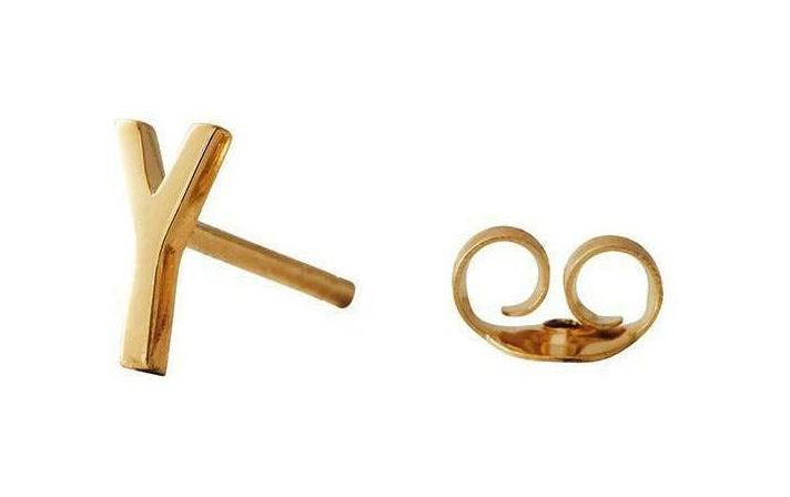 [product_category]-Design Letters Earring With Letter, Gold, Y-Design Letters-5710498973322-90401001Y-DES-1